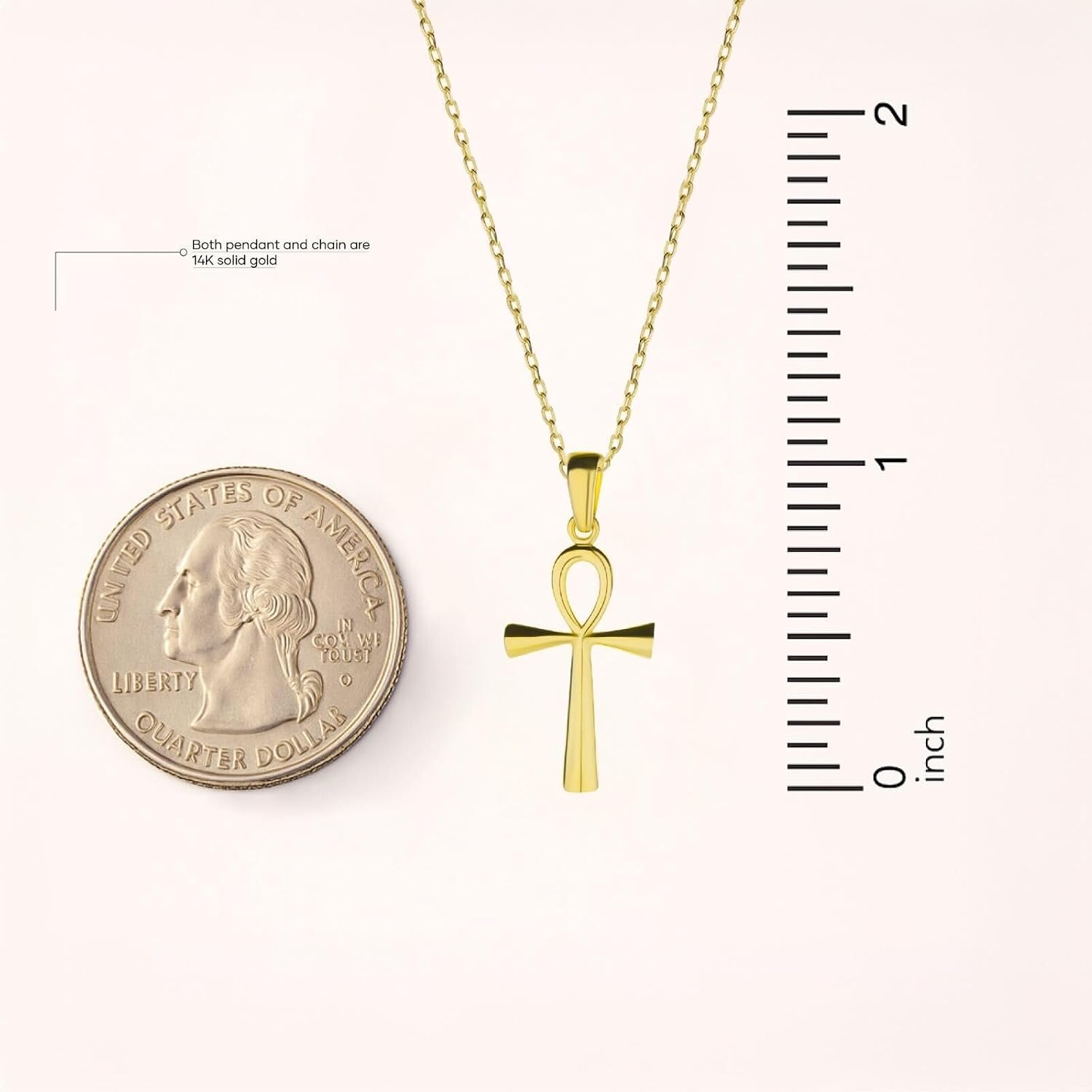 14K Solid Gold Necklace | Gold Chain Necklace For Women | 14K Gold Necklaces | Gold Pendant Necklace | Dainty Necklaces | 18' | Real Yellow Fine Gold