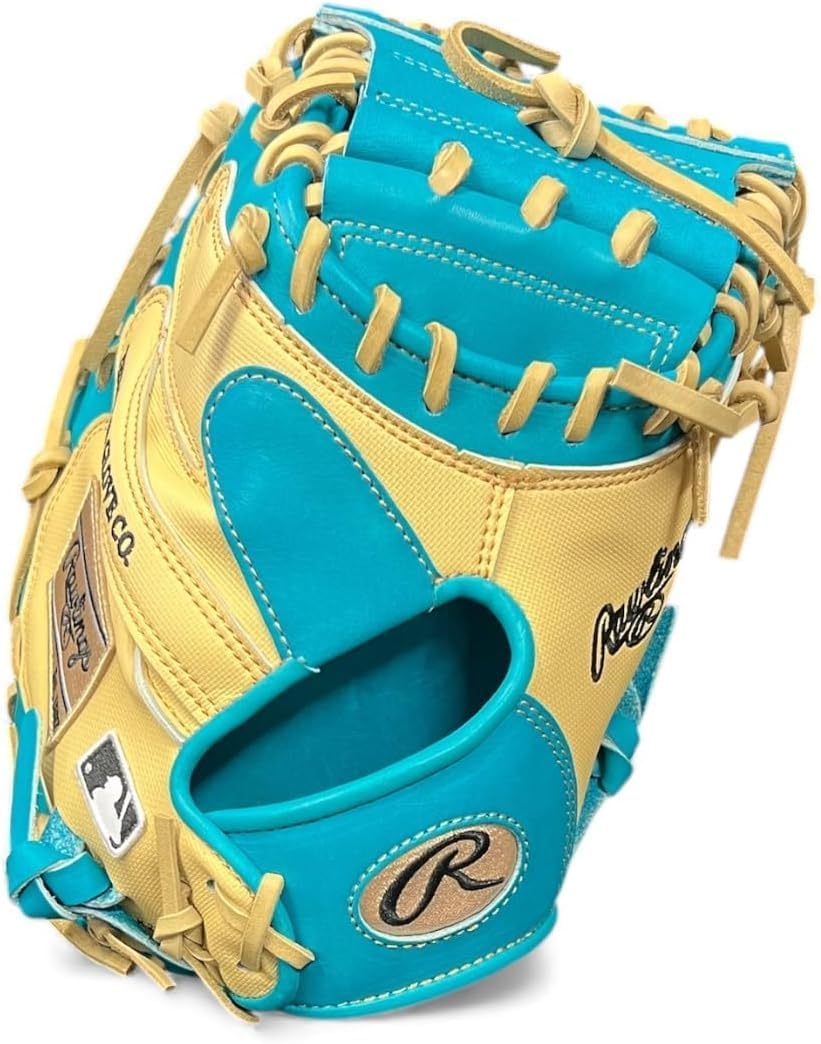 Rawlings Heart of the Hide Speed Shell Baseball Glove – Teal/Blonde – First Base Mitt & Catcher's Mitt – Pro HOH Leather – Lightweight – RHT & LHT Available