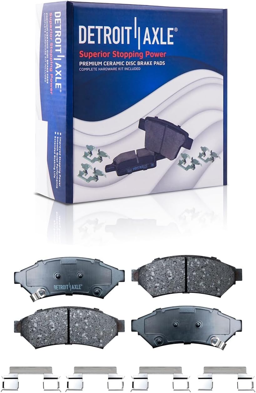 Detroit Axle - Front Brake Kit for 2006-2009 Chevy Uplander Pontiac Montana, 2006-2007 Buick Terraza Saturn Relay, Disc Brake Rotors Ceramic Brake Pads w/Hardware Replacement