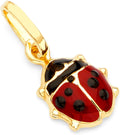 14k Yellow Gold Lady Bug Enamel Charm Pendant