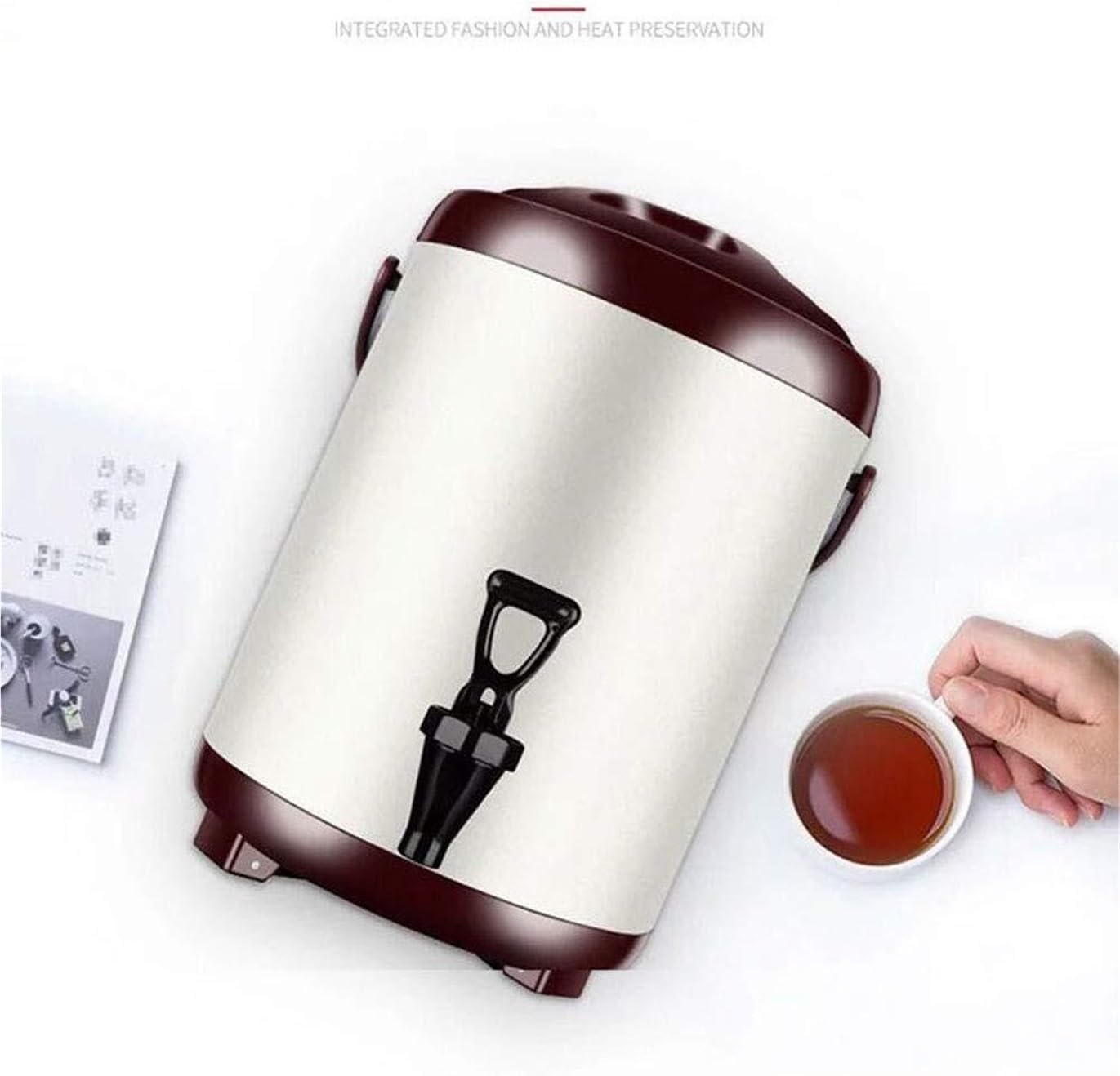 Hot Beverage Dispenser, Commercial Hot Water Dispenser For Tea/Coffee, Insulated Barrel Coffee Urn Milk Tea Bucket(10L)