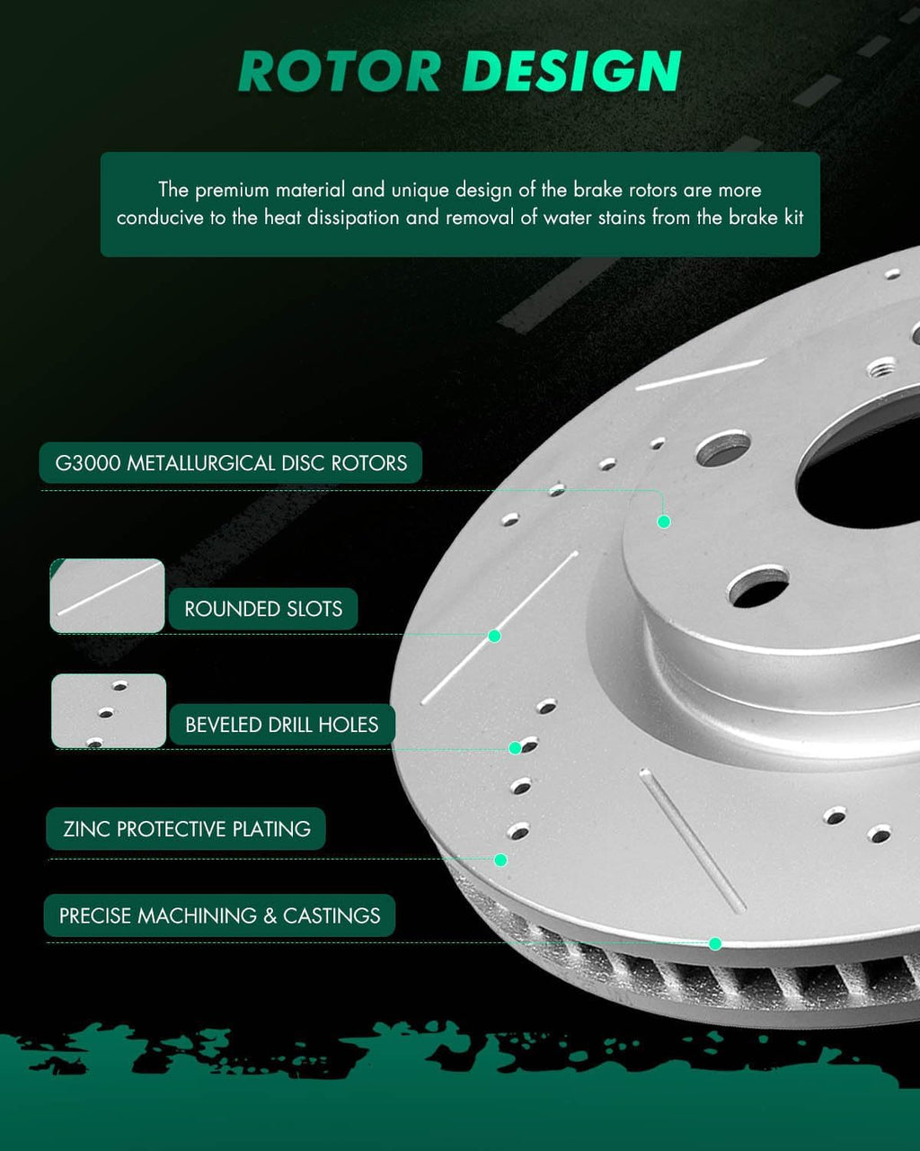 SCITOO Front 11.65' Brake Pads and Rotors Kits Fit For Lexus ES300h 2013-2018,For Lexus ES350 2007-2018,For Toyota Avalon 2008-2018,For Toyota For Camry 2007-2017