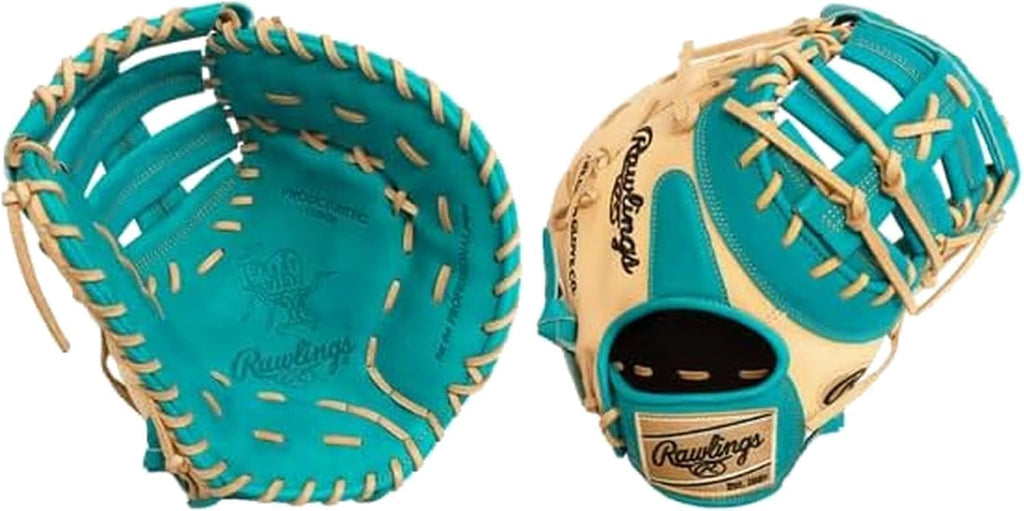 Rawlings Heart of the Hide Speed Shell Baseball Glove – Teal/Blonde – First Base Mitt & Catcher's Mitt – Pro HOH Leather – Lightweight – RHT & LHT Available
