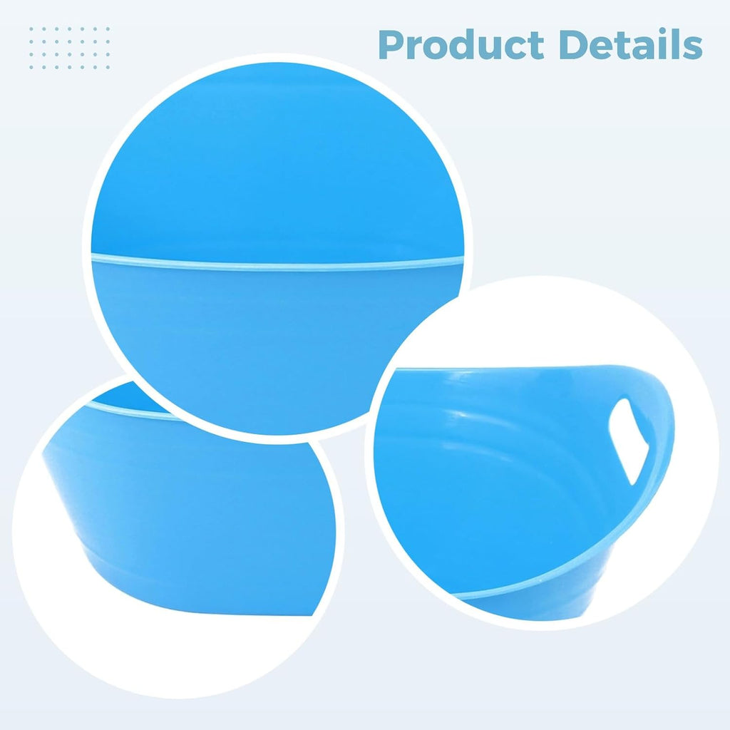 2 Pcs Blue Ice Buckets For Parties, 16.9 X 9.4 In, Pp Plastic Bar Beverage Chiller, Portable, Large Capacity For Bbq Picnics