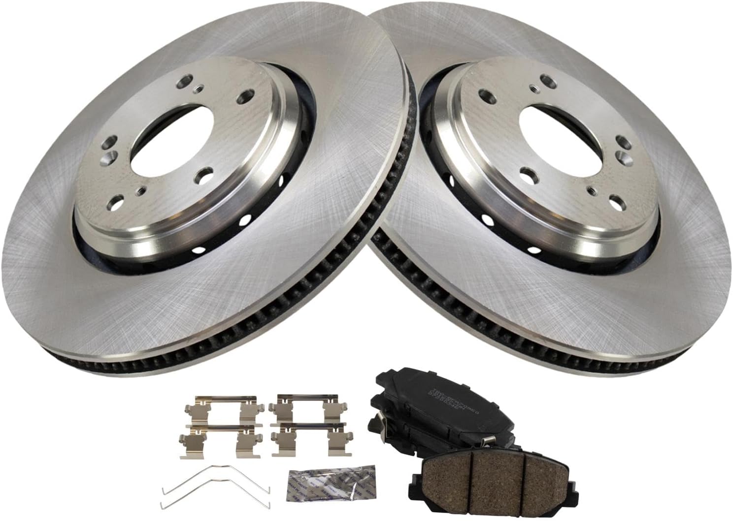 TRQ Front Brake Pad and Rotor Set Ceramic Rotors Compatible with 2017-2019 Acura ILX 2016-2019 Honda Civic 2016-2017 Accord