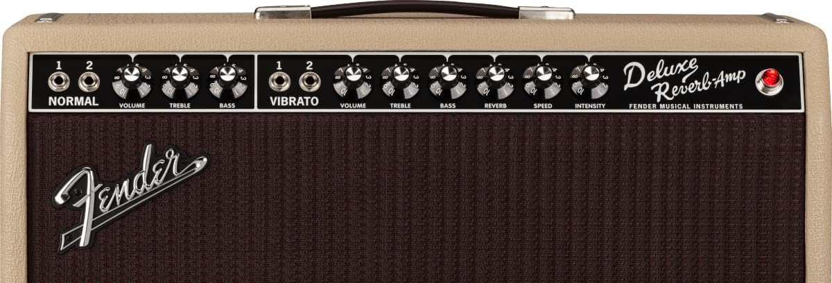 Fender Tone Master Deluxe Reverb 1x12-Inch Guitar Combo Amplifier - Blonde Bundle with Instrument Cable, Amperstand Guitar Cradle, Tuner, and 24-Pack Picks