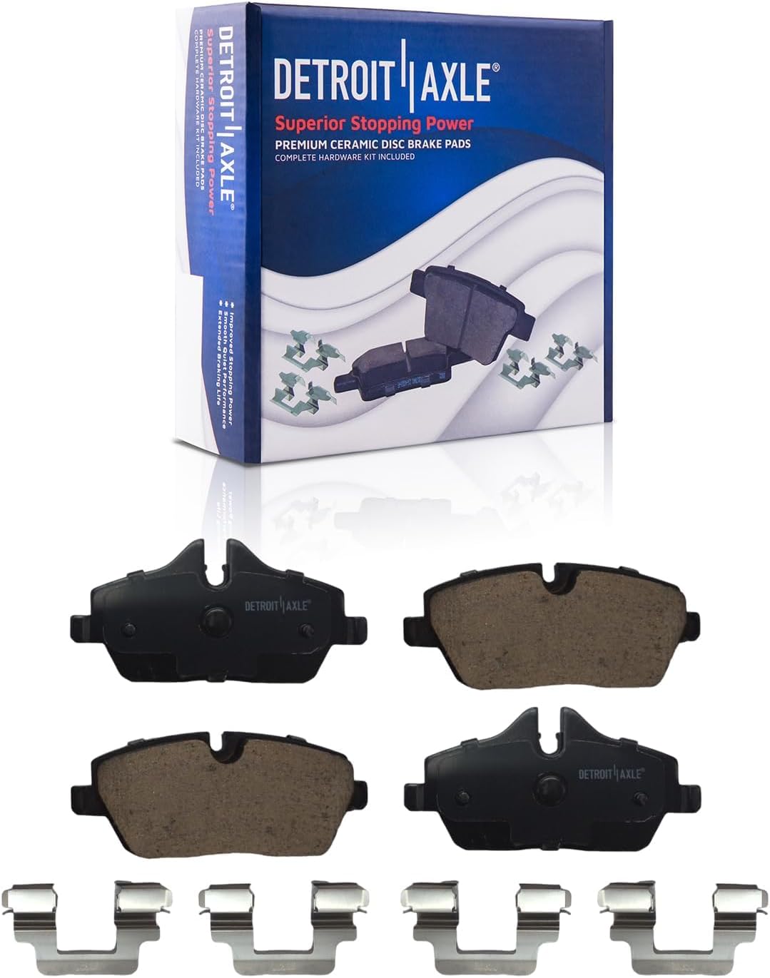 Detroit Axle - Brake Kit for 2014-2024 Mini Cooper Disc Brake Rotors Ceramic Brakes Pads with Hardware Replacement: 11.02' inch Front and 10.20' inch Rear Rotor