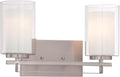 Minka Lavery 6102-84 Parsons Studio Vanity Bath Light, 2-Light, 200 Total Watts, 15-in H x 8.75-in W, Brushed Nickel