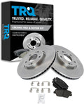 TRQ Front Brake Pad and Rotor Set Ceramic Vented Rotors Compatible with 2012-2014 Hyundai Azera