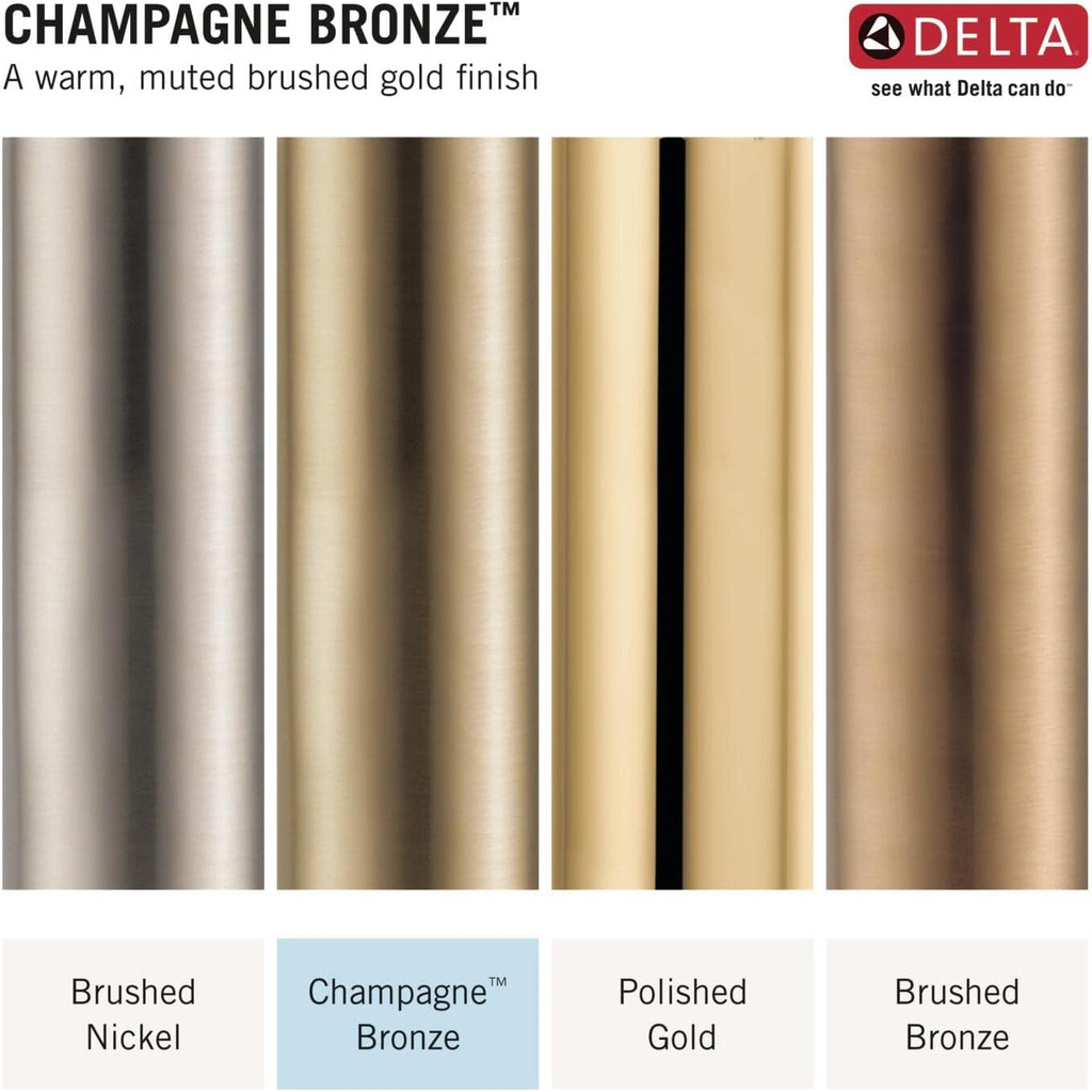 Delta Faucet Stryke Centerset Bathroom Faucet, Gold Centerset Bathroom Faucet, Delta Bathroom Sink Faucet, Metal Drain Assembly, Lumicoat Champagne Bronze 25775-CZ-PR-MPU-DST