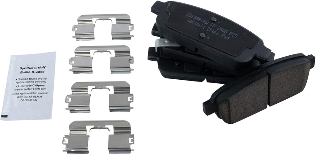 TRQ Front Rear Brake Pad and Rotor Set Ceramic Vented Solid Rotors Compatible with 2013-2017 Buick Encore 2015-2017 Chevrolet Trax