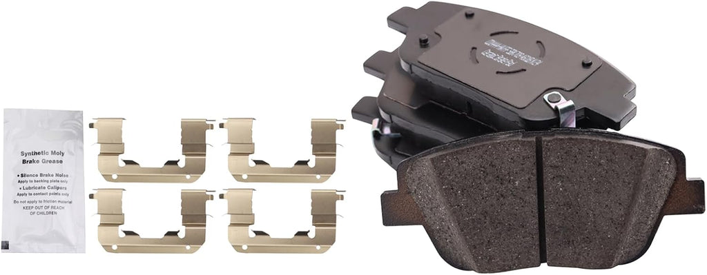 TRQ Front Rear Brake Pad and Rotor Set Ceramic Vented Solid Rotors Compatible with 2011-2015 Hyundai Sonata 2011-2016 Kia Optima