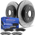 Front Brake Rotors and Pads for 2011-2018 Ram 1500, 2006-2010 Dodge Ram 1500, 2007-2009 Dodge Durango/Chrysler Aspen Drilled and Slotted E-Coating Disc Brake Rotors Ceramic Brakes Pads