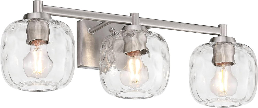 Possini Euro Design Possini Euro Mio 23' W Brushed Nickel Water Glass 3-Light Bath Light