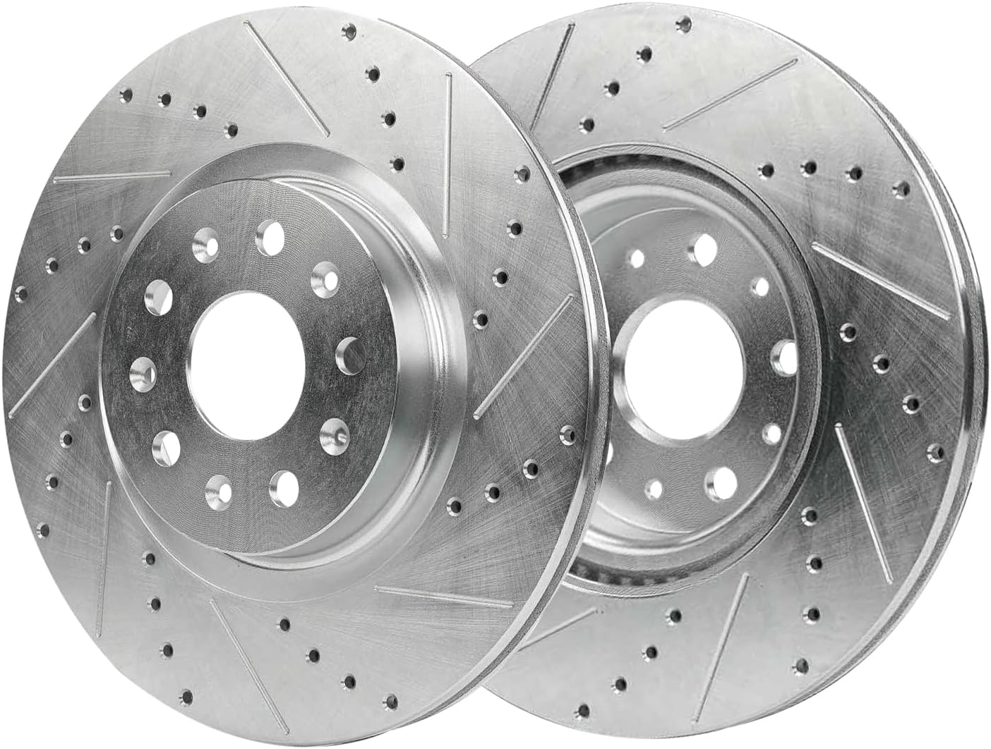 Detroit Axle - Disc Brake Rotors for 2014-2019 Cadillac CTS, Drilled and Slotted Replacement : 13.58' inch Front and 12.40' inch Rear Rotor