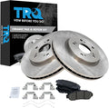 TRQ Front Ceramic Brake Pad and Rotor Set Compatible with 2012-2016 Honda CR-V All Wheel Drive 2012-2015 Honda Crosstour All Wheel Drive 2011 Accord Crosstour