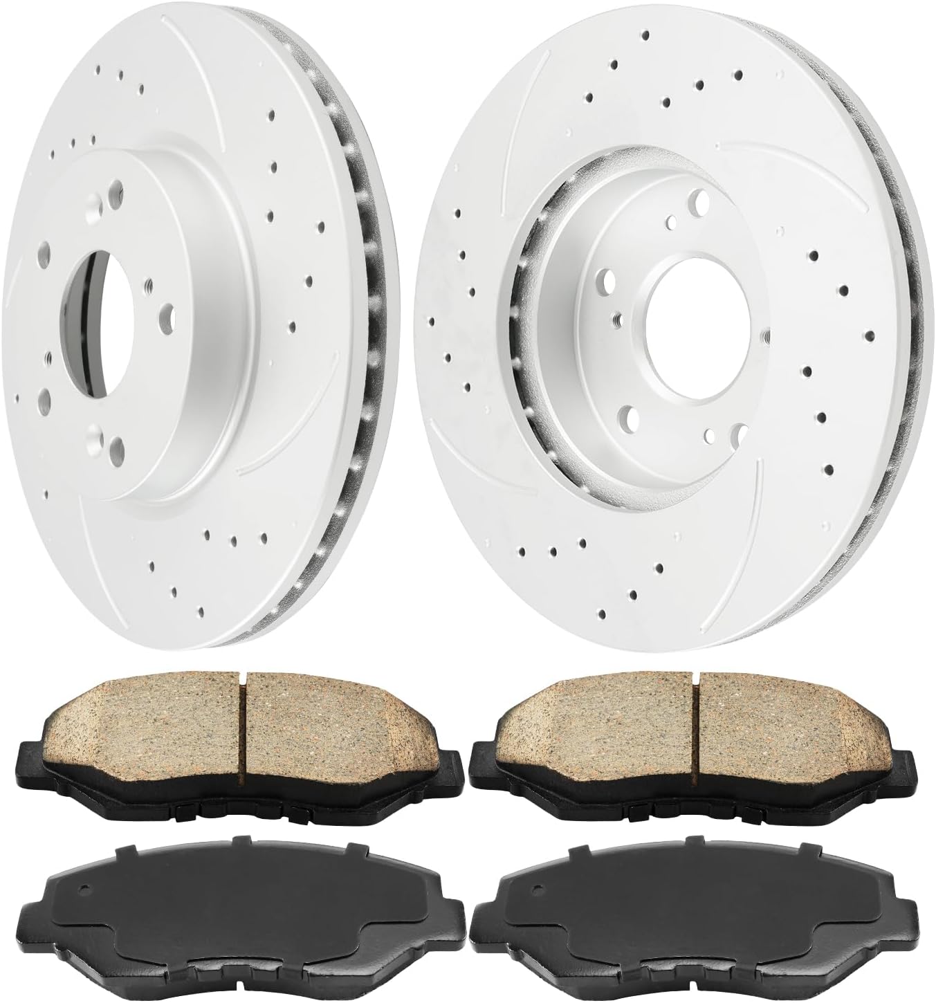 PHILTOP Front Brake Pads and Rotors kit Fit for Honda 2003-2012 2014-2017 Accord, 11' Brake kit Front Brakes Rotors Automotive Replacement Brake kits