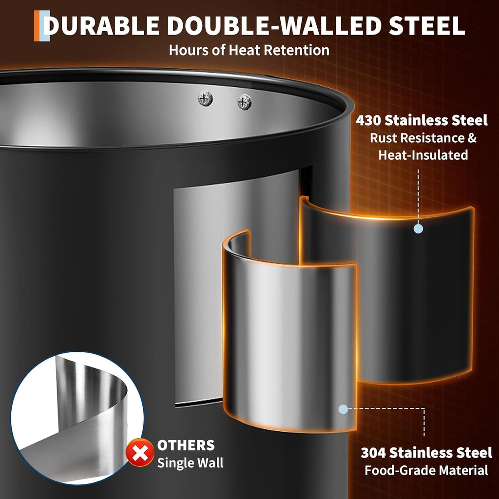 100 Cups Coffee Maker - 14 L/3.8 Gallon Double Wall Commercial Coffee Urn, Stainless Steel Coffee Dispenser Electric Hot Water Urn, Large Capacity Hot Coffee Dispenser for Meeting Wedding Catering