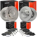 A-Premium Front Vented and Rear Solid Disc Brake Rotors + Ceramic Pads Kit Compatible with Select Buick & Pontiac Models - LaCrosse 2005-2009, Allure 2005-2009, Grand Prix 2005-2008, 12-PC Set