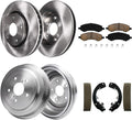 Detroit Axle - 8pc Brake Kit for Dodge Dakota Mitsubishi Raider Ram Dakota, 12.28' inch Front Disc Brakes Rotors Ceramic Brake Pads, Rear Brake Drums Brake Shoes Replacement