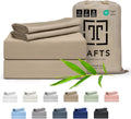 Tafts Cali-King Sheets Set, Pure 100% Viscose derived from Bamboo Bed Sheets Set, Luxuriously Soft, Silky, Cooling Sheets, Double Stitched, Lifetime Quality Promise (Beige)
