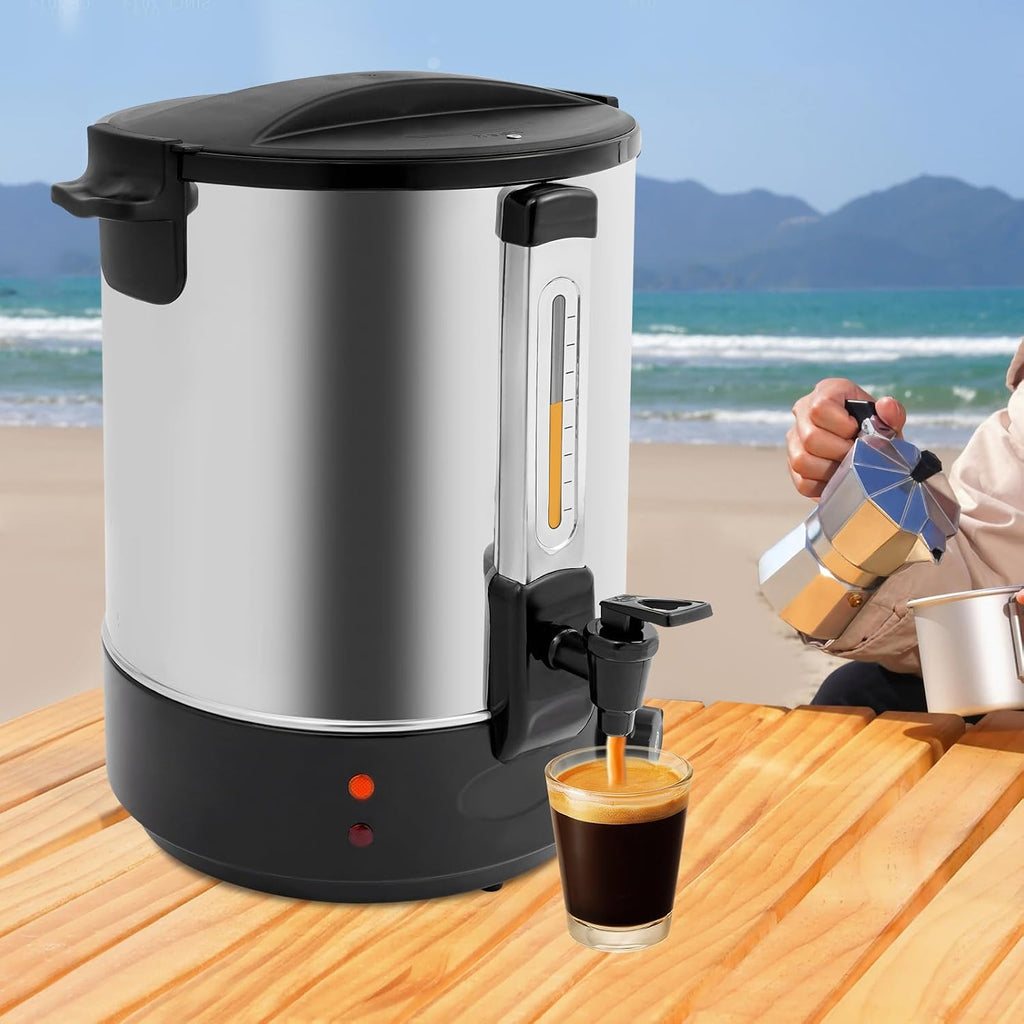 Hot Water Dispenser, Electric Heat Preservation Bucket, 86-230℉ Temp Adjustable Stainless Steel Coffee Maker Hot Water Beverage Dispenser, 5.07Gal Commercial Coffee Urn Water Boiler and Warmer