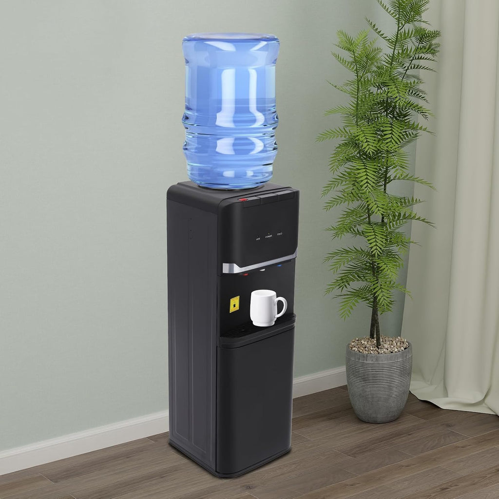 Top Loading Hot Cold Warm Water Dispenser, 3 Temperature Settings, 5Gal Floor Standing Electric Cooler & Heater with Child Lock for Home, Office, Cafes,Black