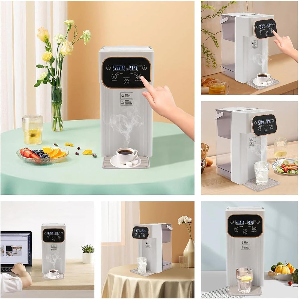 Instant Hot Water Dispenser, 2000W Countertop Water Filter System with 3L Super Large Water Tank and Safety Lock, 12 Temperatures&8 Volume Settings, Instant Heating for Coffee & Tea