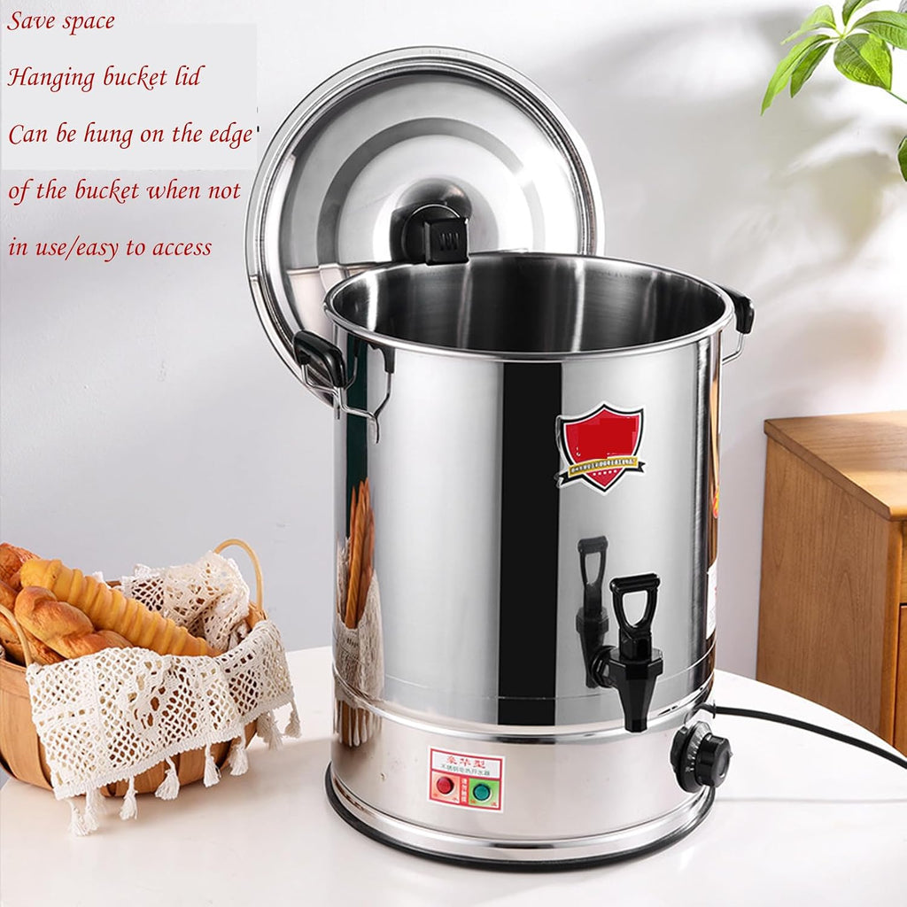 Commercial Hot Water Dispenser Commercial Water Boiler Large Capacity Electric Dispenser, Stainless Steel, 1800W Fast Heating for Tea Coffee Restaurant Hotel Office (A 68cm)