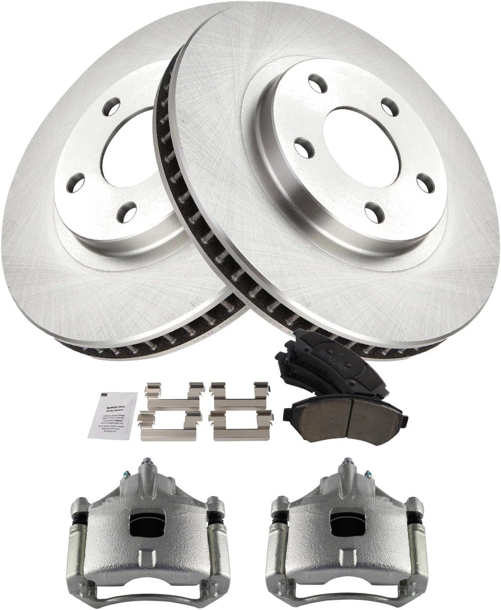 TRQ Front Brake Pad & Rotor Set Ceramic Calipers Compatible with 1997-2005 Buick LeSabre Cadillac DeVille Chevy Impala Monte Carlo 1997-2003 Oldsmobile Aurora Intrigue 2000-2003 Pontiac Bonneville