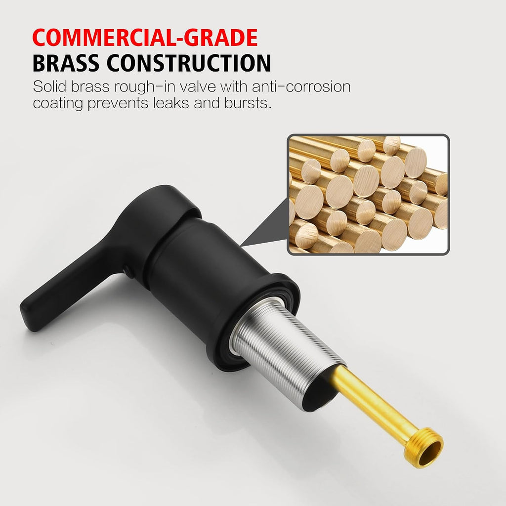 SUMERAIN Matte Black Roman Tub Faucet 3 Holes Deck Mount Bathtub Faucet with Handheld Shower Sprayer