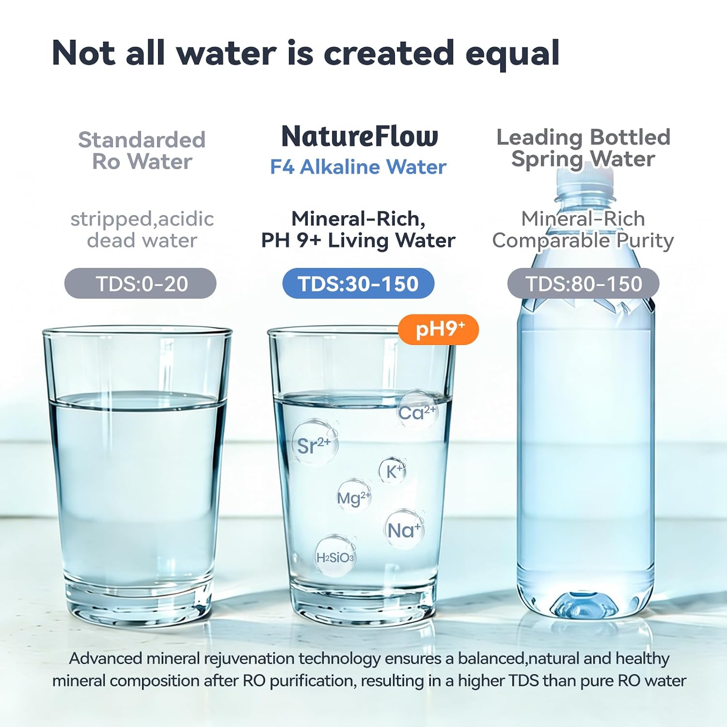 F40-AC（2nd Gen） Reverse Osmosis Water Filter Countertop with UV, Natural Remineralization,10-Stage RO Filtrations, 4:1 Pure to Drain, pH9 Alkaline Water Purifier,BPA Free,NSF/ANSI/UL/FDA