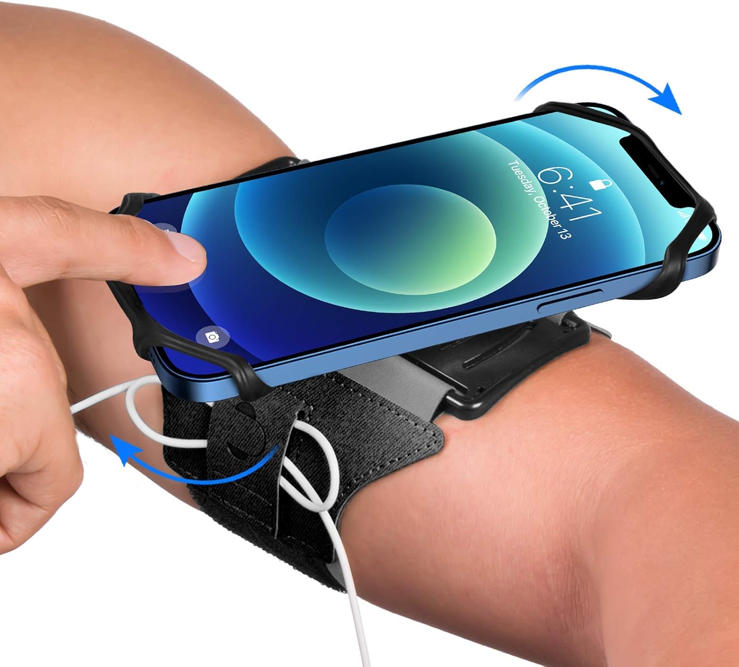 VUP Running Armband 360°Rotatable for iPhone 16/15/14/13/Pro Max/Pro/Mini, Fits All 4-6.7 Inch Smartphones, with Key Holder Phone Armband for Running Hiking Biking (Pack of 10)