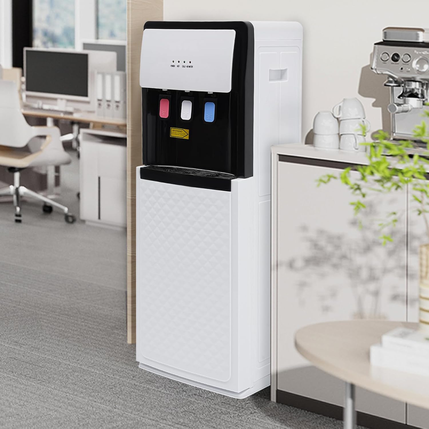 Bottom Loading Water Cooler Dispenser, Hot & Cold Water Cooler Countertop Electric Hot and Cold Water Dispenser with 3 Temperature Settings for Home, Office, Commercial (White)