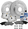 Detroit Axle - Front Brake Kit for Chevrolet Traverse GMC Acadia Buick Enclave Saturn Outlook Drilled & Slotted Disc Brake Rotors Ceramic Brakes Pads Replacement Brake Calipers: 12.8' inch Rotor
