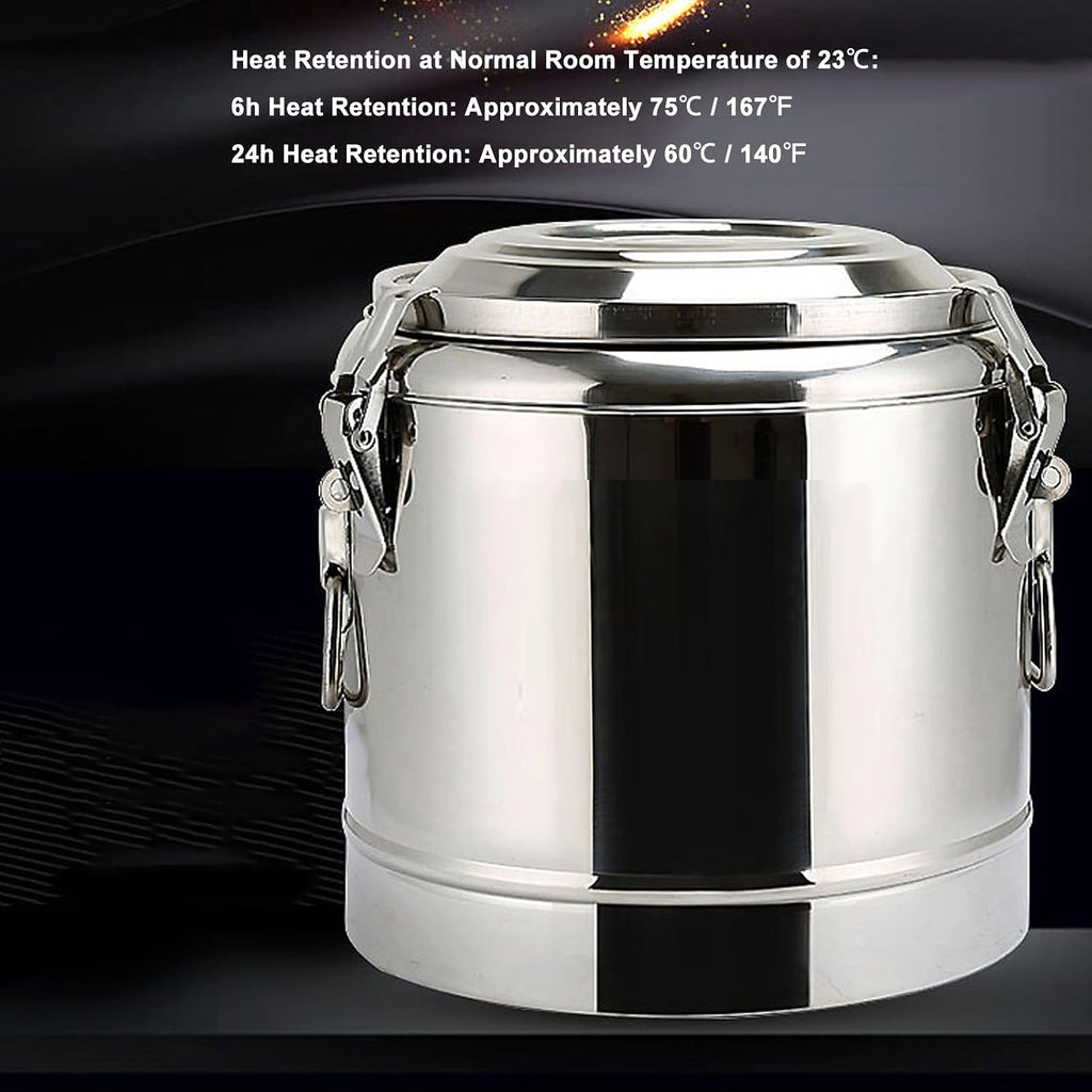 FLEXMAN Stainless Steel Water Dispenser, Insulated Hot Ice Beverage Dispenser, Large Capacity Heat Retention Barrel for Storing Rice, Hot Water, Herbal Tea, Soup, Dry Goods (30L)