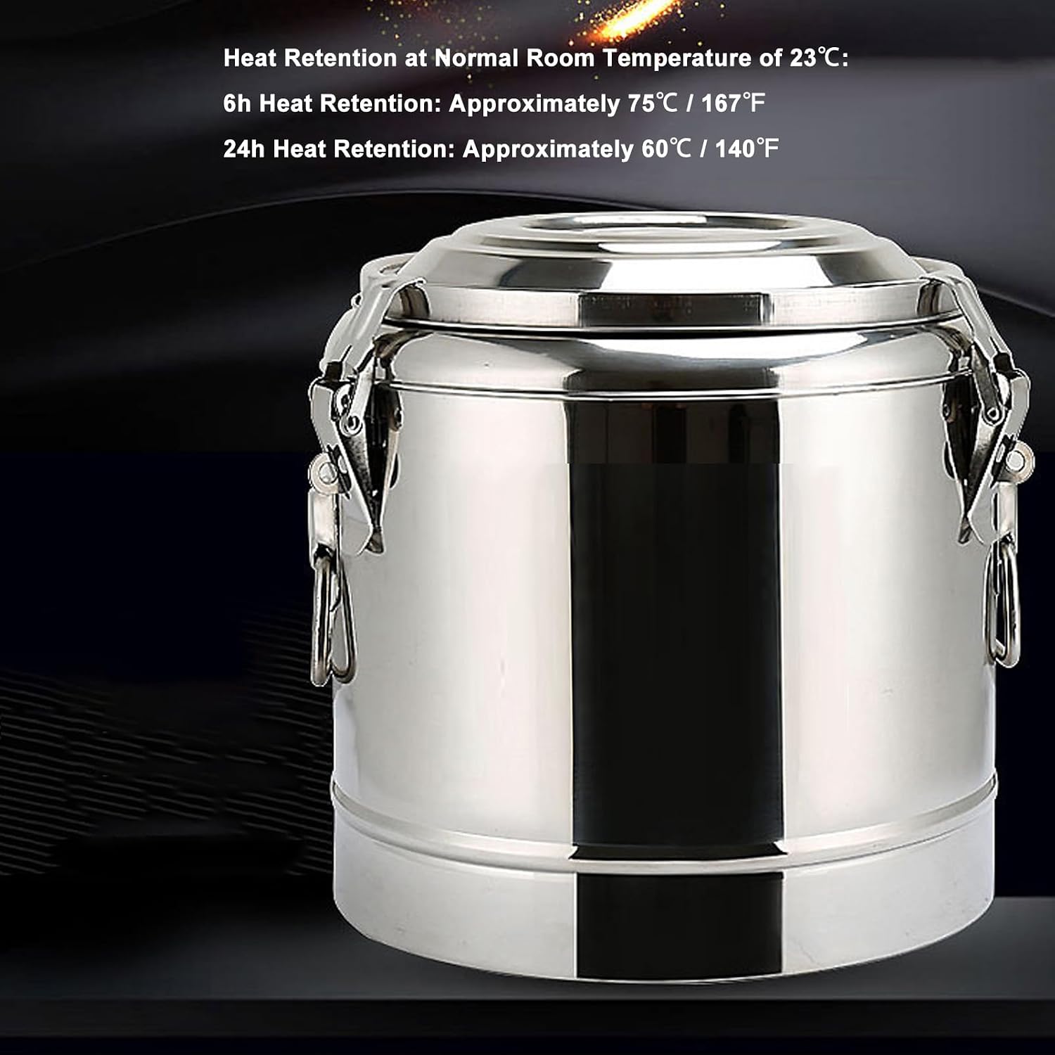 FLEXMAN Stainless Steel Water Dispenser, Insulated Hot Ice Beverage Dispenser, Large Capacity Heat Retention Barrel for Storing Rice, Hot Water, Herbal Tea, Soup, Dry Goods (30L)