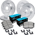 R1 Concepts Front and Rear Brake Kit Fits 2018-2019 Buick LaCrosse; 2018-2020 Buick Regal, Chevrolet Equinox, GMC Terrain| Ceramic Pads, Drilled Slotted Rotors| Hardware| 11.8' Front & 11.3' Rear