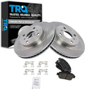 TRQ Front Brake Pad and Rotor Set Ceramic Vented Rotors Compatible with 2013 Scion iQ