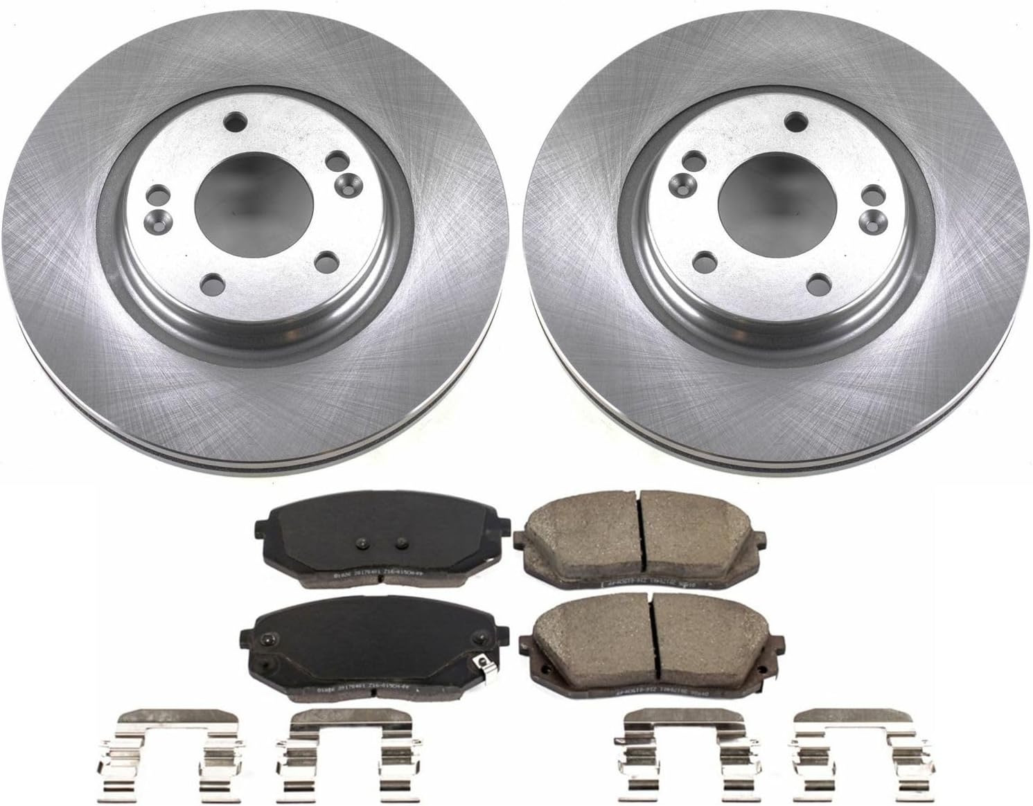 PowerStop Front Brake Kit for Hyundai Kona Electric 2019-23 |Sonata 2016-19 |Kia Niro EV 2019-22 |Optima 2016-20 - Z17 Ceramic Brake Pads & Disc Rotors Replacement, KOE7353