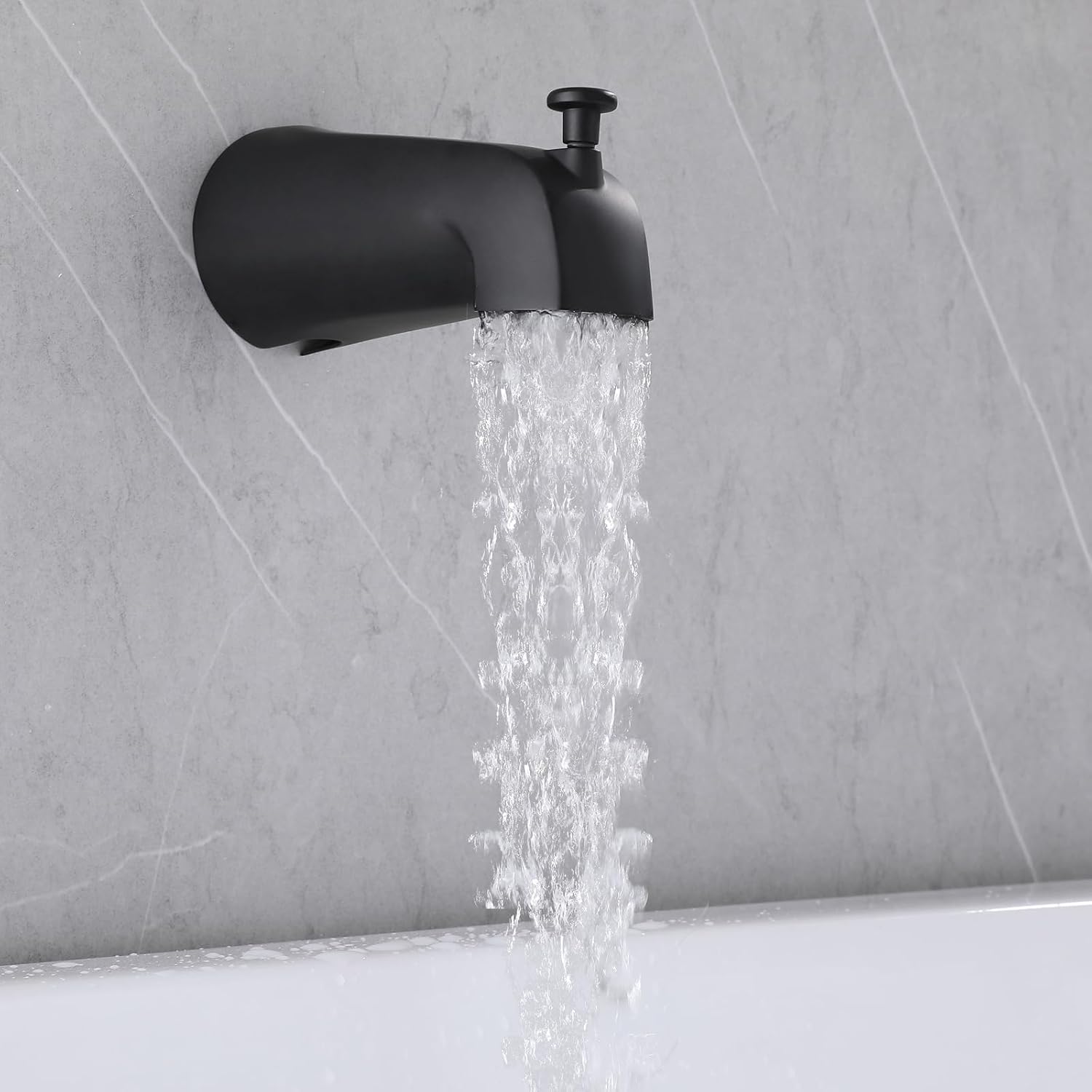 2 Handle Shower Faucet Set with Tub Spout Two Handles Tub Shower Faucet Set Bathtub Shower Faucet Combo Matte Black