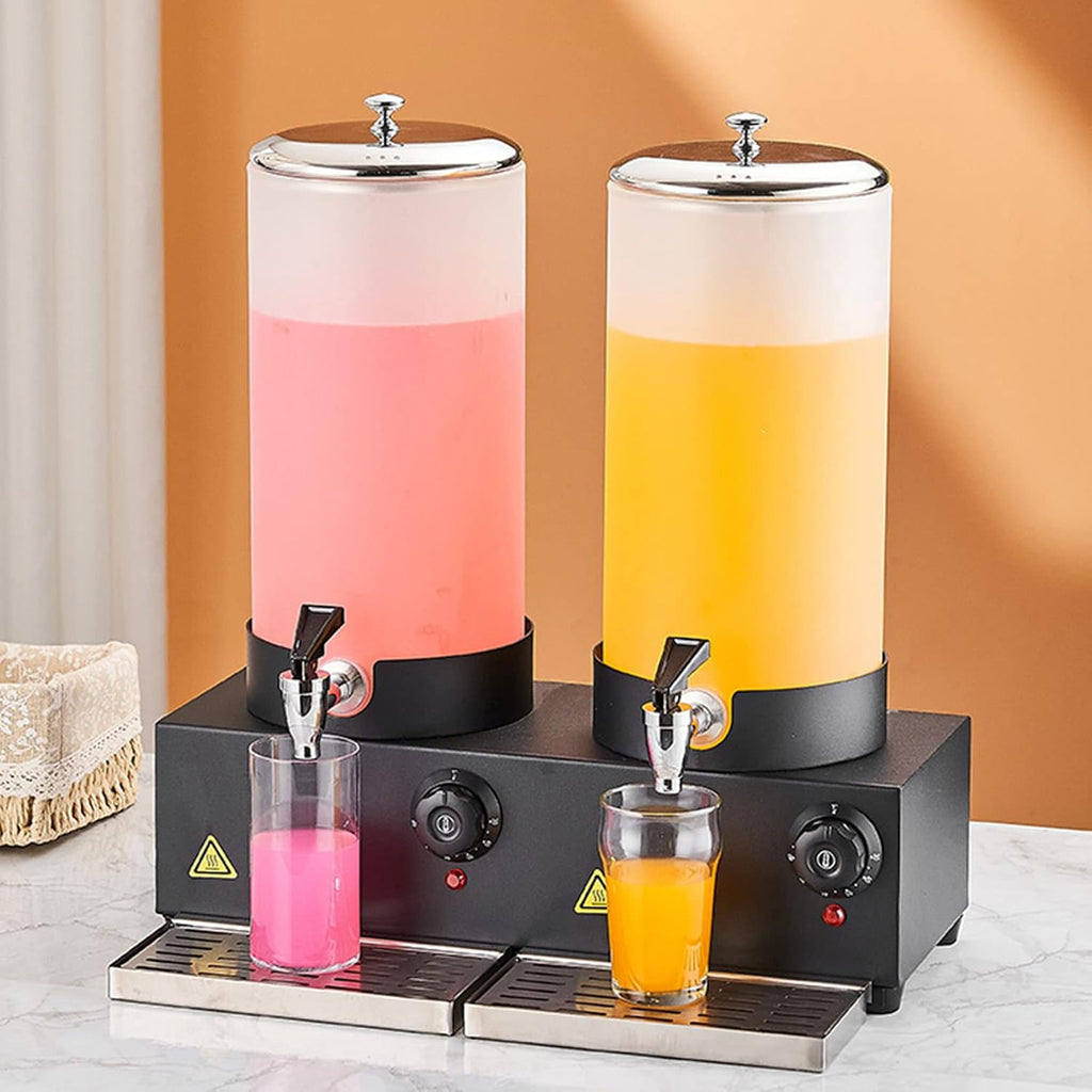 Electric Insulated Drink Dispenser, Beverage Dispenser with Spigot for Hot Tea, Coffee, Cold Milk, Water, Juice, Cafeteria,Transparent style-14L