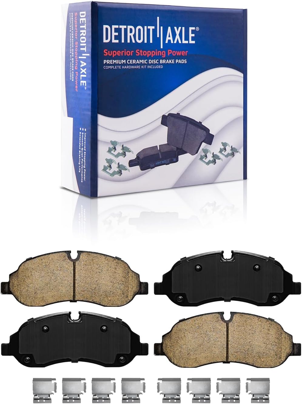 Detroit Axle - Brake Kit for 2015-2019 Ford Transit-150 Transit-250 Transit-350, Disc Brake Rotors Ceramic Brakes Pads with Hardware 2016 2017 2018 Replacement : 12.13' inch Front and Rear Rotors