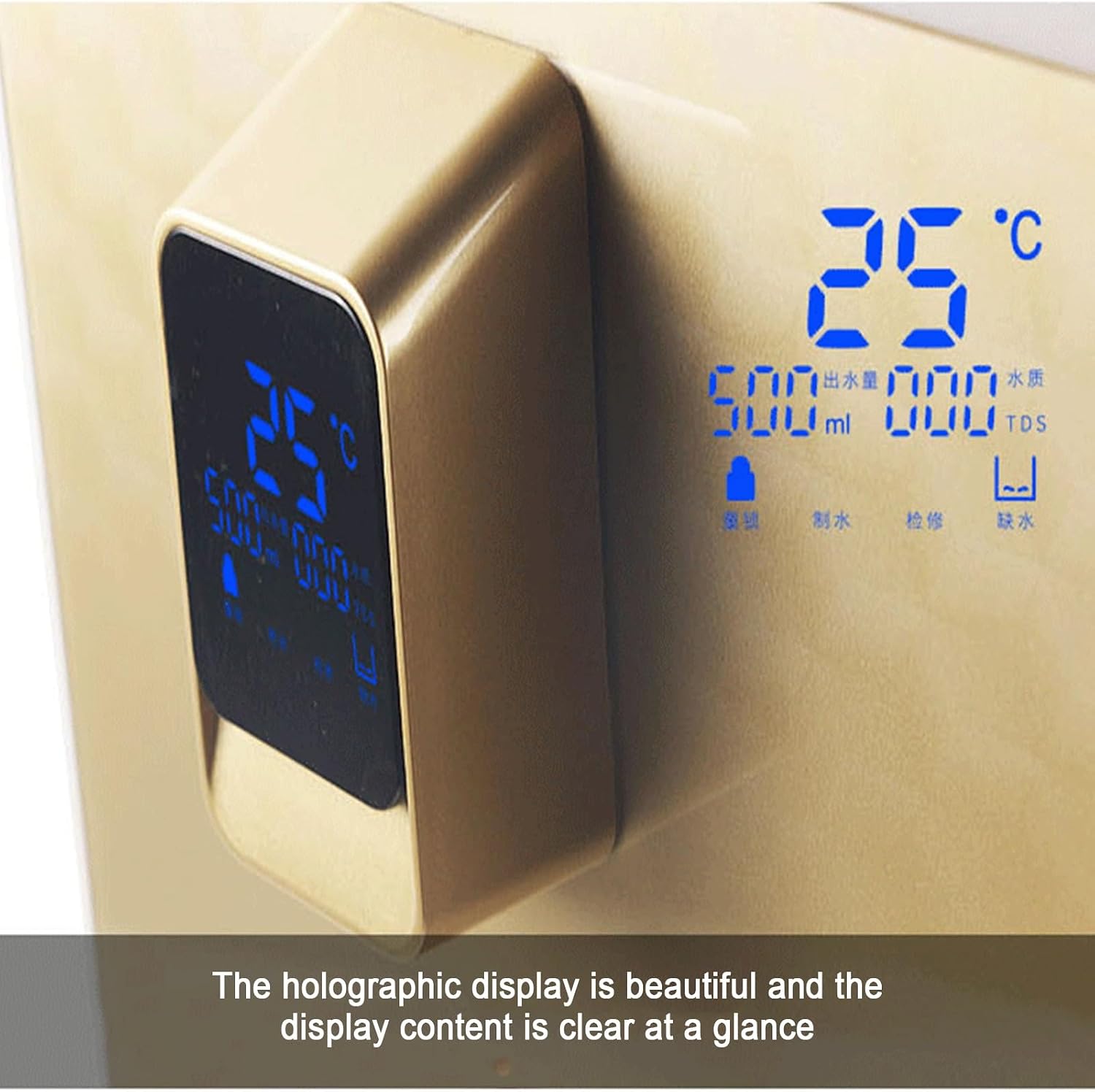 Wall-Mounted Mains Fed Unit Water Dispenser, Office Mini Hot Dispenser with Adjustable Temperature & Electronic Child Lock, LED Display, Anti-Dry Heating Protection(Black)