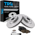 TRQ Front Brake Pad and Rotor Set Ceramic G Coated Vented Rotors Compatible with 2015-2016 Audi A3 2015-2021 Volkswagen Golf 2015-2019 e-Golf SportWagen 2019-2021 Jetta