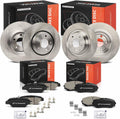 A-Premium Front Vented and Rear Solid Disc Brake Rotors + Ceramic Pads Kit Compatible with Select Mazda Models - CX9 2016-2021, 12-PC Set