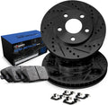 R1 Concepts Front Brake Kit Fits 2012-2022 Ford F-250, F-350| Semi Met Pads, Drilled Slotted Rotors| Hardware| 14.3' Front