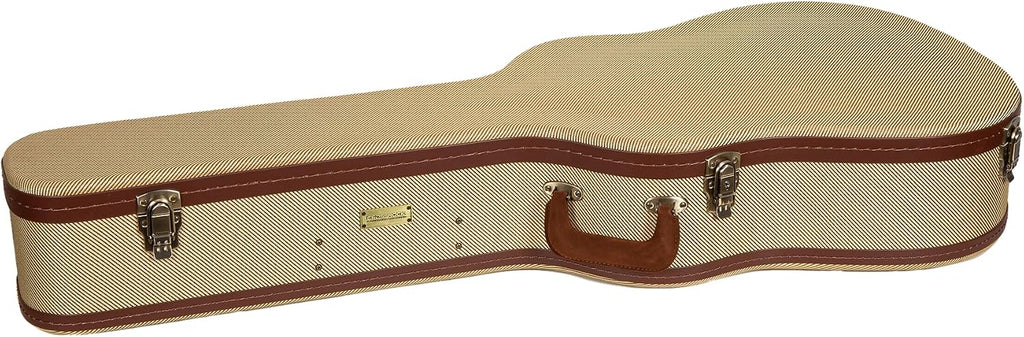 Crossrock Dreadnought Acoustic Guitar Case for Gibson J-45 / Martin D-Style | Classic Fabric Tweed Exterior, Re-Engineered Shell, Leather Handle & Deep Red Velvet Interior(CRW700DTW)