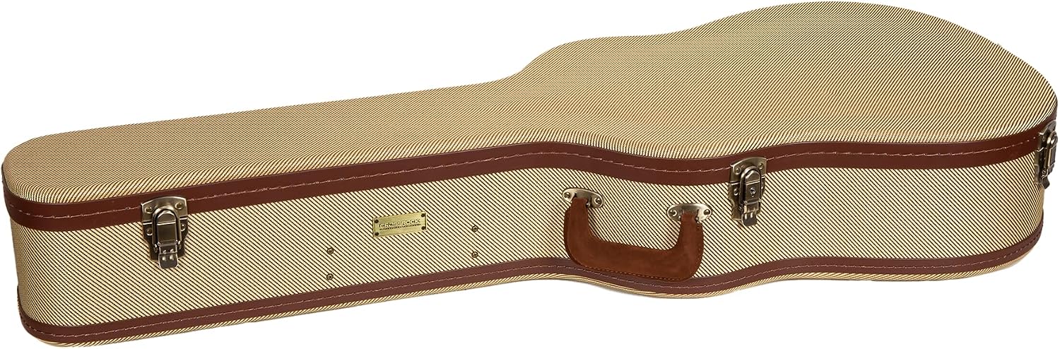 Crossrock Dreadnought Acoustic Guitar Case for Gibson J-45 / Martin D-Style | Classic Fabric Tweed Exterior, Re-Engineered Shell, Leather Handle & Deep Red Velvet Interior(CRW700DTW)