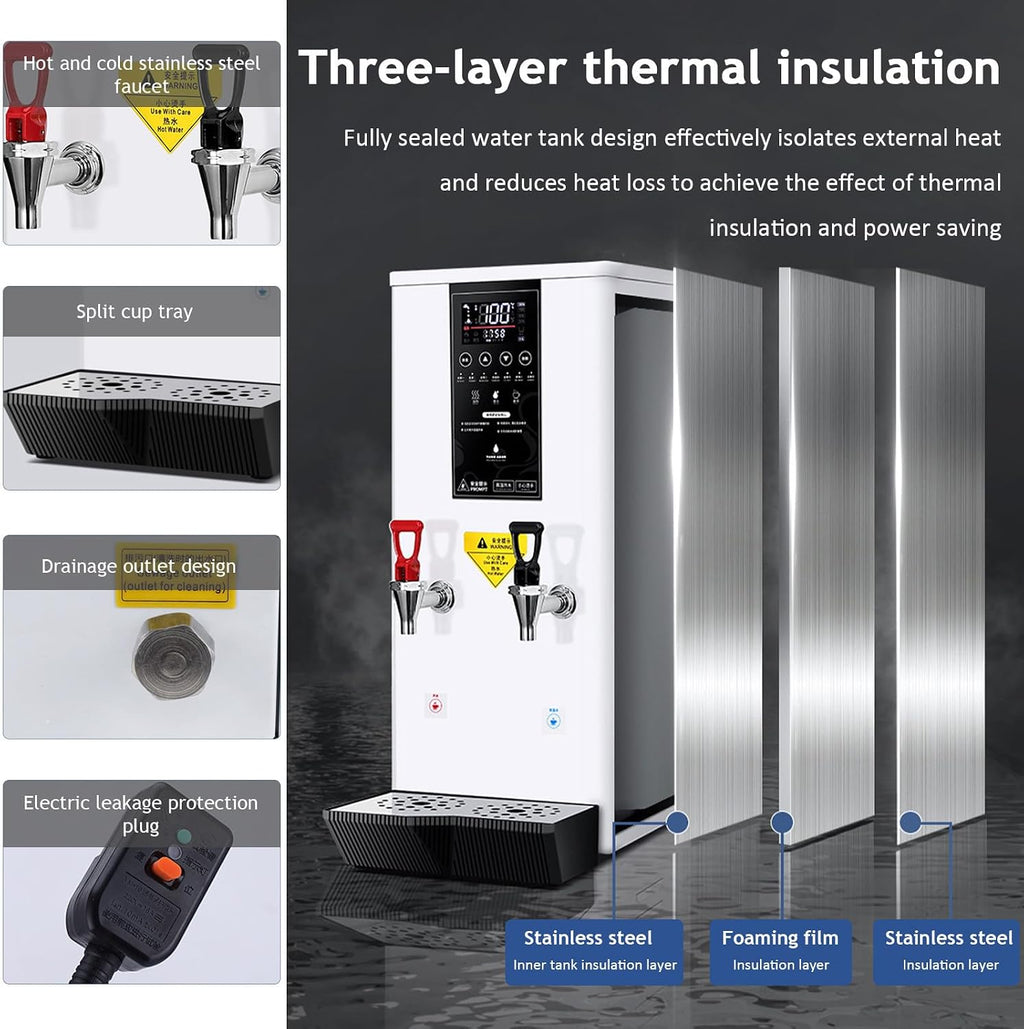 3000W Commercial Hot Water Dispenser - Large Capacity Electric Boiler with LCD Display for Fast Heating, Great for Tea, Coffee, Restaurant, Hotel & Office Use